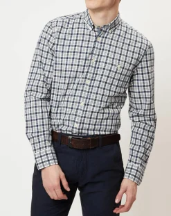 Homme Marc O'Polo Chemise regular fit à carreaux blanc/bleu