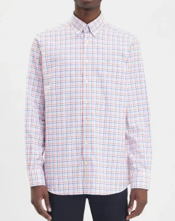 Homme Hackett London Chemise Regular Fit à carreaux corail