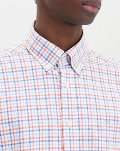 Homme Hackett London Chemise Regular Fit à carreaux corail