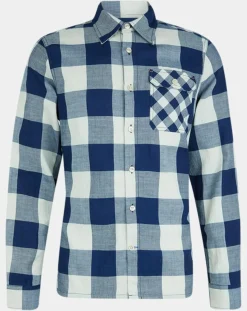 Outlet Scotch & Soda Chemise Regular Fit à carreaux bleu/écru