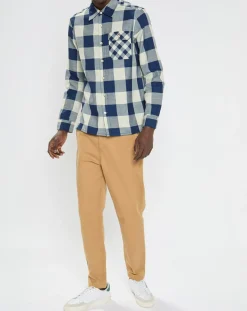 Outlet Scotch & Soda Chemise Regular Fit à carreaux bleu/écru