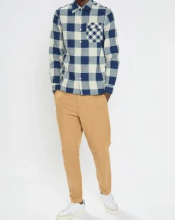 Outlet Scotch & Soda Chemise Regular Fit à carreaux bleu/écru