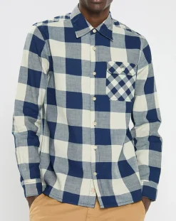 Outlet Scotch & Soda Chemise Regular Fit à carreaux bleu/écru