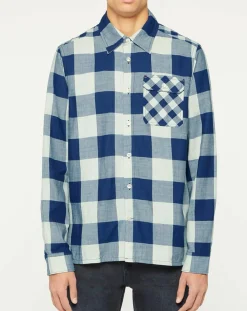 Outlet Scotch & Soda Chemise Regular Fit à carreaux bleu/écru