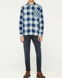 Outlet Scotch & Soda Chemise Regular Fit à carreaux bleu/écru