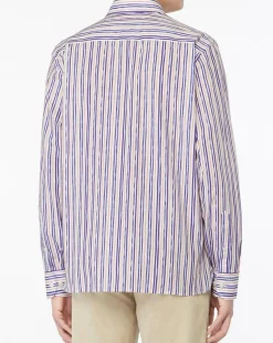 Hackett London Chemise Regular Fit à rayures bleu/rouge