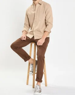 Homme Marc O'Polo Chemise Regular Fit chinée beige