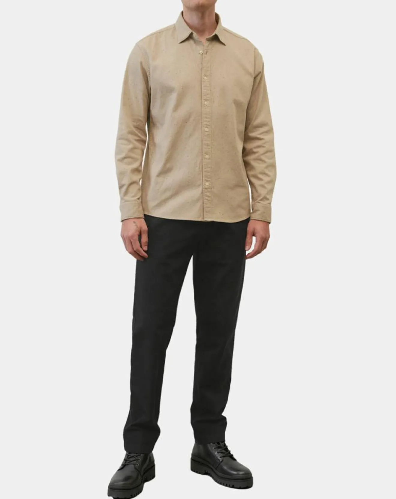 Homme Marc O'Polo Chemise Regular Fit chinée beige