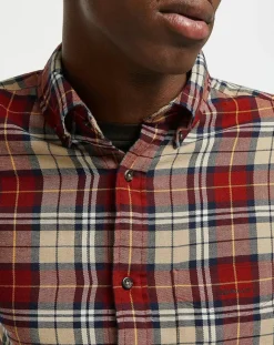 Homme Gant Chemise Regular Fit en Flanelle Bucheron rouge