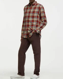 Homme Gant Chemise Regular Fit en Flanelle Bucheron rouge