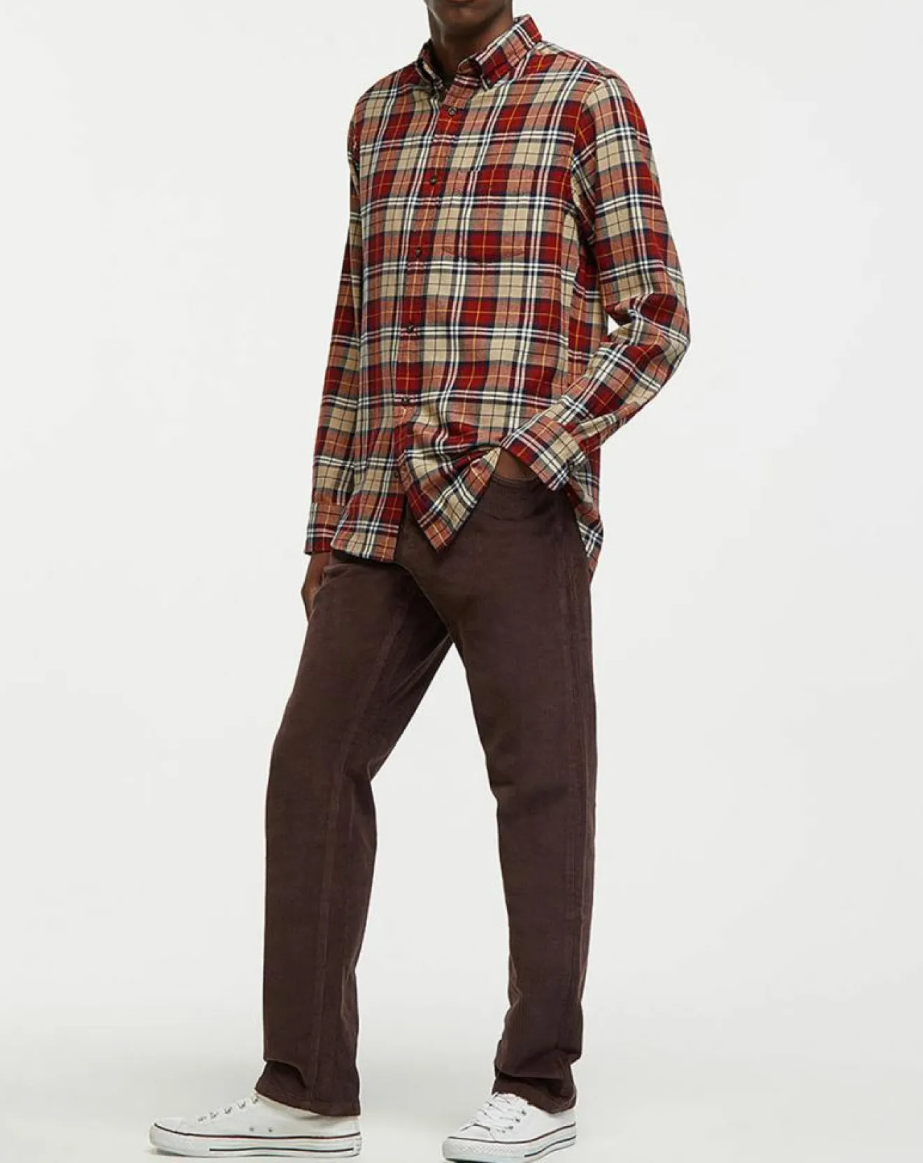 Homme Gant Chemise Regular Fit en Flanelle Bucheron rouge