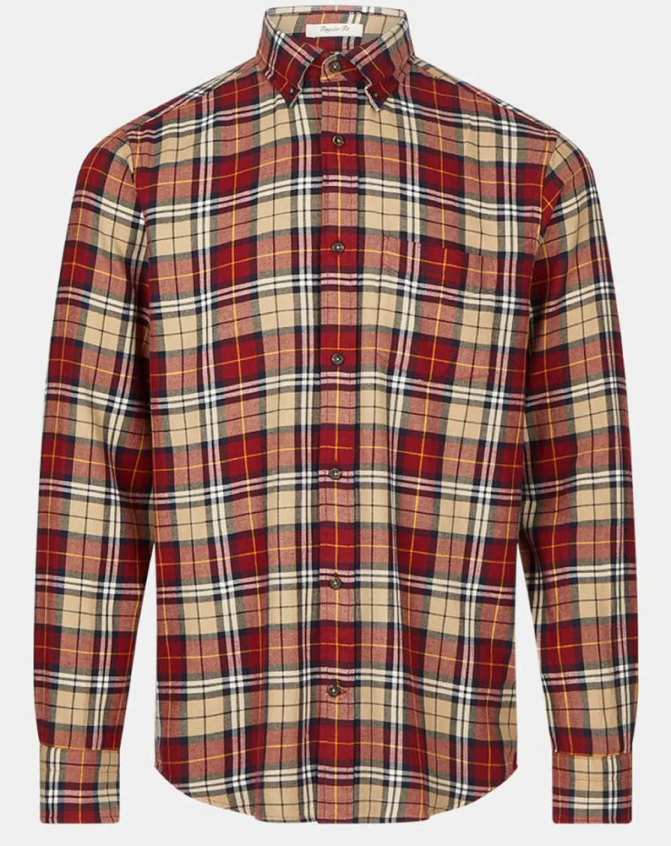 Homme Gant Chemise Regular Fit en Flanelle Bucheron rouge