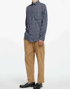 Online Gant Chemise Regular Fit en Flanelle Moy à carreaux bleu/gris