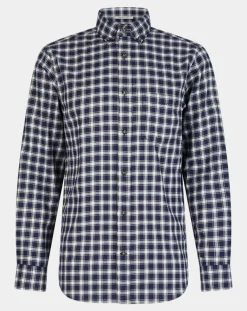 Online Gant Chemise Regular Fit en Flanelle Moy à carreaux bleu/gris