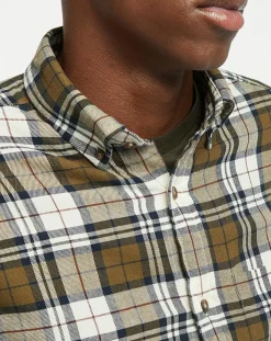 Clearance Gant Chemise Regular Fit en Flanelle Bucheron kaki