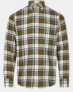 Clearance Gant Chemise Regular Fit en Flanelle Bucheron kaki
