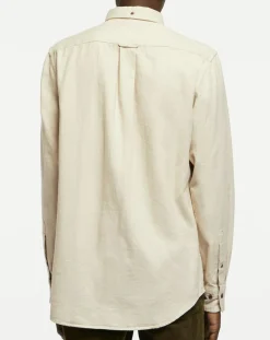 Homme Gant Chemise Regular Fit en Flanelle Chevron beige