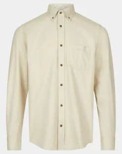 Homme Gant Chemise Regular Fit en Flanelle Chevron beige