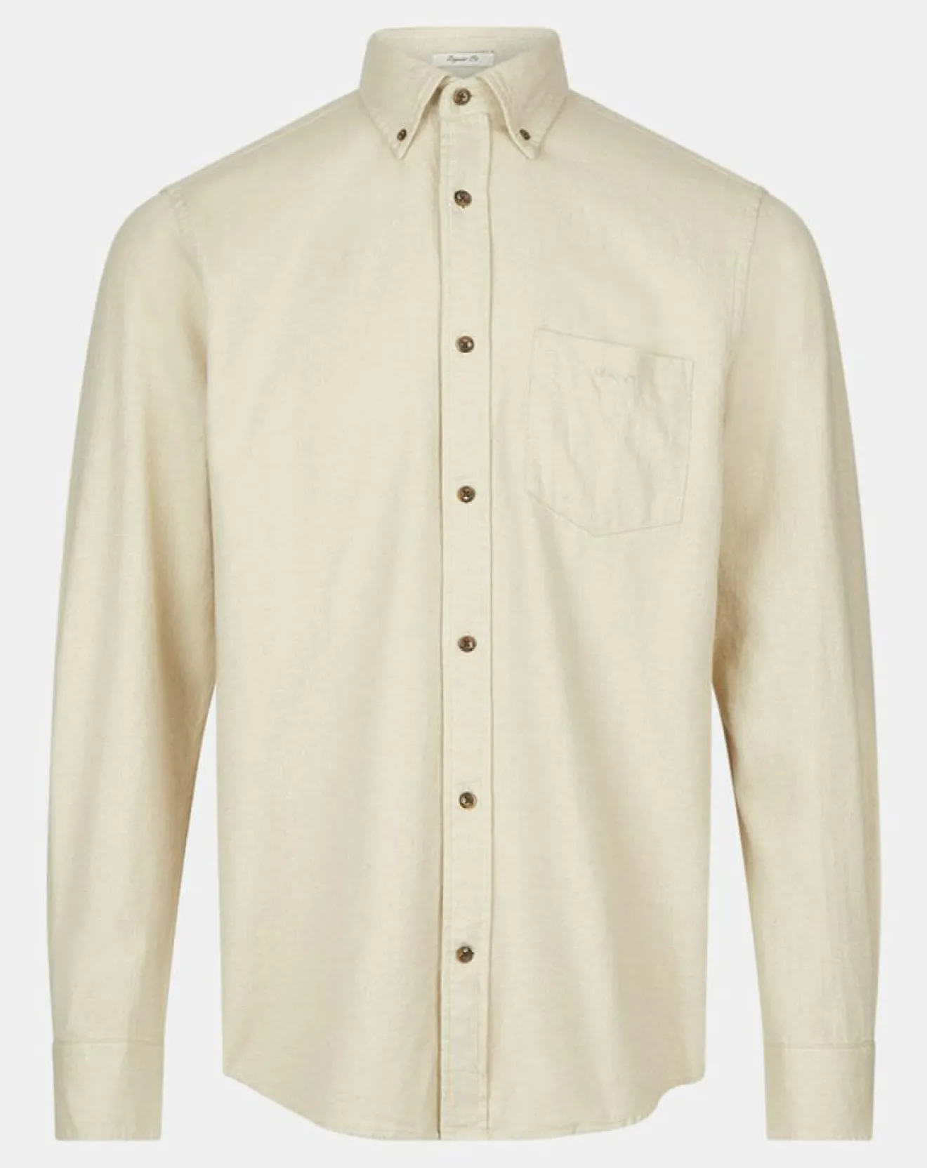 Homme Gant Chemise Regular Fit en Flanelle Chevron beige