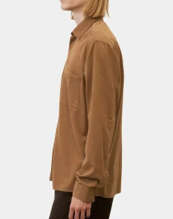 Online Marc O'Polo Chemise Regular Fit en Velours milleraies marron