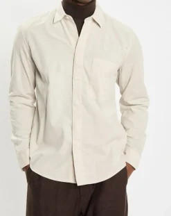 Homme Marc O'Polo Chemise Regular Fit en Velours milleraies écrue