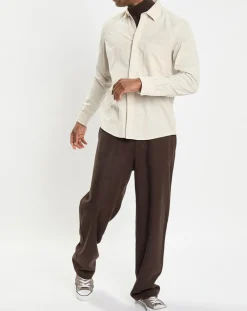 Homme Marc O'Polo Chemise Regular Fit en Velours milleraies écrue