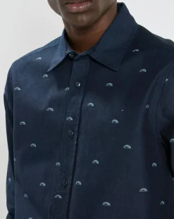 Discount Scotch & Soda Chemise Regular Fit imprimée Soleil bleu marine