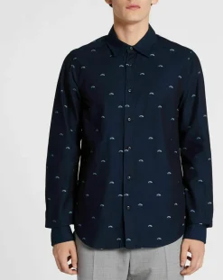 Discount Scotch & Soda Chemise Regular Fit imprimée Soleil bleu marine