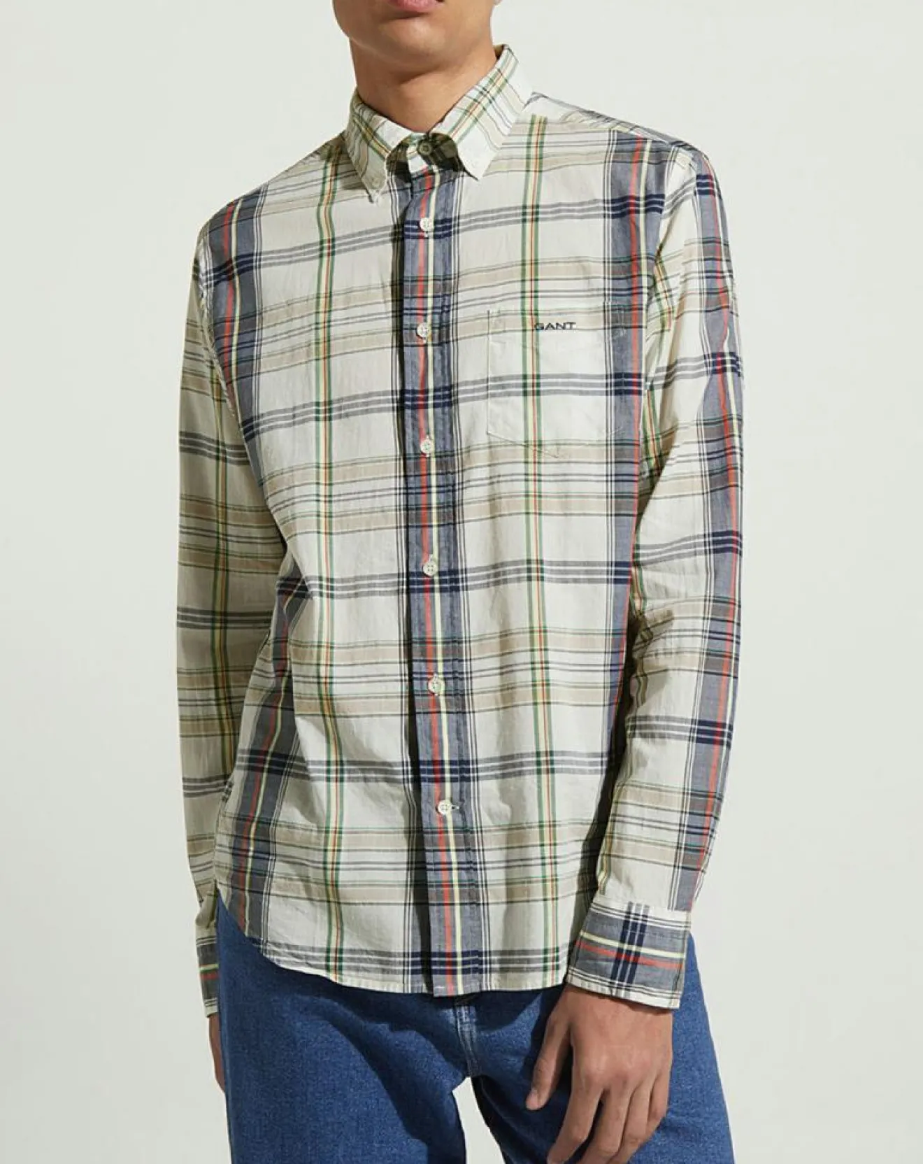 Homme Gant Chemise Regular Fit Nautik à carreaux multicolore