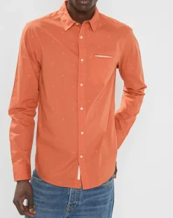Homme Scotch & Soda Chemise Regular Fit Pocket imprimée orange clair