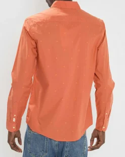 Homme Scotch & Soda Chemise Regular Fit Pocket imprimée orange clair