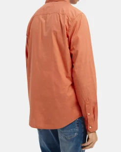 Homme Scotch & Soda Chemise Regular Fit Pocket imprimée orange clair