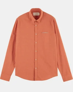 Homme Scotch & Soda Chemise Regular Fit Pocket imprimée orange clair