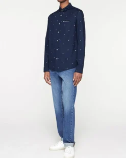 Homme Scotch & Soda Chemise Regular Fit Pocket imprimée bleu marine