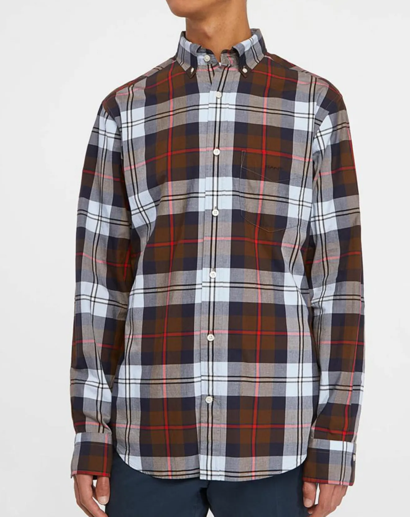 Best Gant Chemise Regular Fit Pop à carreaux marron/multicolore