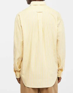 Homme Gant Chemise Regular Fit Stripe Basic jaune clair/blanc