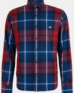 Homme Gant Chemise Regular Fit Tartan rouge/bleu