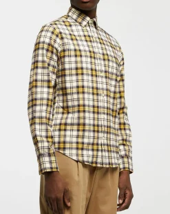 Homme Gant Chemise Regular Fit Tartan jaune/multicolore