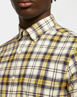 Homme Gant Chemise Regular Fit Tartan jaune/multicolore