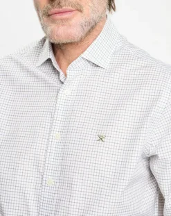 Homme Hackett London Chemise Regular Fit vichy tricolore blanc/kaki