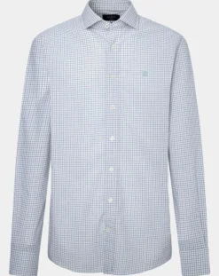 Homme Hackett London Chemise Regular Fit vichy tricolore blanc/kaki