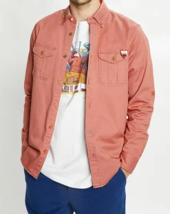 Homme Scotch & Soda Chemise Regular Fit Western Washed rouge moyen