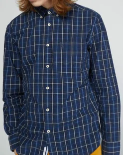 Hot Marc O'Polo Chemise regular Pocket carreaux bleu/écru