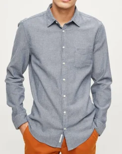 Homme Marc O'Polo Chemise regular Stretch bleu chiné