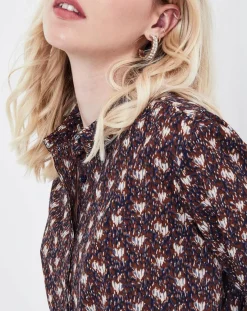 Femme See u Soon Chemise Rhubarbe imprimée coffee