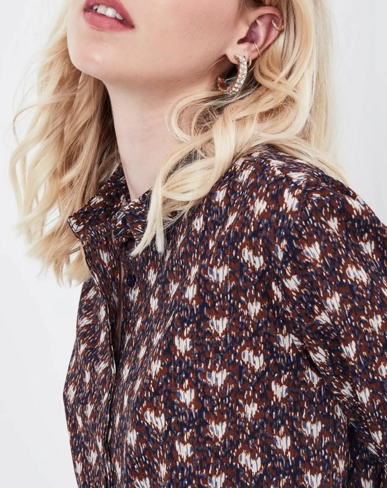 Femme See u Soon Chemise Rhubarbe imprimée coffee