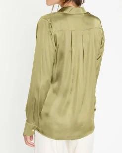 Femme Lauren Vidal Chemise satinée Must gazon