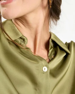 Femme Lauren Vidal Chemise satinée Must gazon