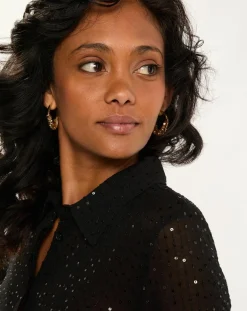 Discount Esprit Chemise Sequins noire