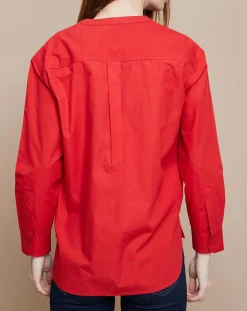 Sale Mare di Latte Chemise Sera Popeline rouge